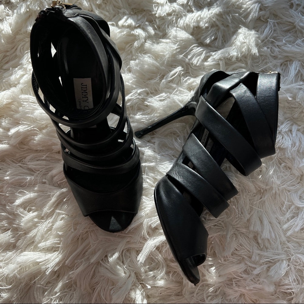 Jimmy Choo Strappy Leather Sandals - Picture 6 of 15